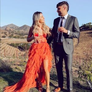 X REVOLVE Bustier Gown in Rust - For Love & Lemons